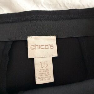 Chico's Elegant Black Faux Leather Skirt.